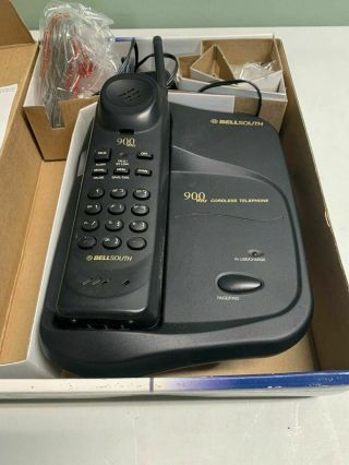 Vintage Bell South 900 Mhz Cordless Phone Black Model Mh9115 W/box - Cool Decor
