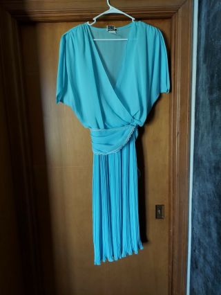 Monica Richards Dress Womens Size 16 Sky Blue Princess Vintage Fancy Sheer.