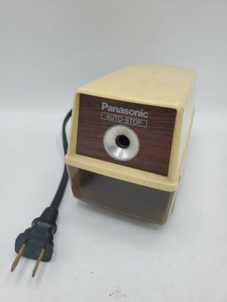 Vintage Panasonic Auto - Stop Yellow Electric Pencil Sharpener Kp - 100n