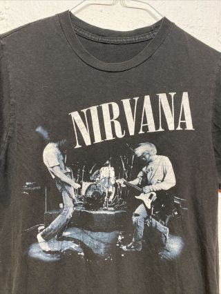 Vintage Style Nirvana Band T Shirt Size Mens M? Grunge Rock Rare Black