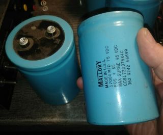 One Mallory 75v 17000uf Computer Grade Capacitor 65mm 106mm Vintage Usa Shipper