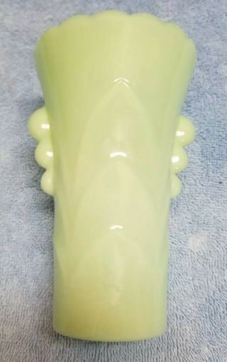 Vintage Anchor Hocking Fire - King Jadeite Green Art Deco 5 - 1/4 " Vase Antique Rare