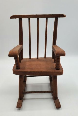 Vintage Doll Bear Rocking Chair 7.  75 " Handmade Chair Fantastic