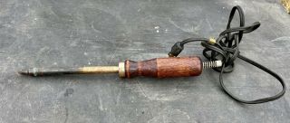 Vintage Soldering Iron Wooden Handle Shape 12 Inches Long