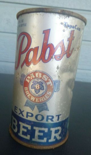 Vintage Pabst Blue Ribbon Export 12oz Flat Top Beer Can Instruction Keglined