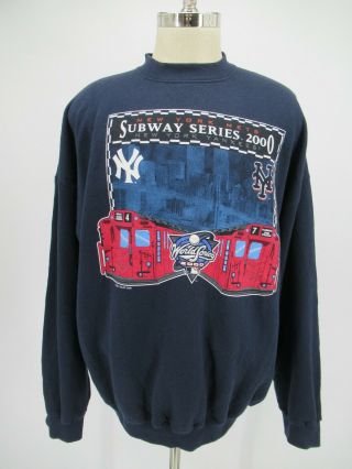 M0099 Vtg Puma Mlb 2000 World Series York Mets Vs Yankees Sweatshirt Size 2x