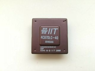 Iit 4c87dlc - 40 Fpu For 386 Or 486slc/dlc Cpu 40mhz Vintage Fpu,  Gold,  Top
