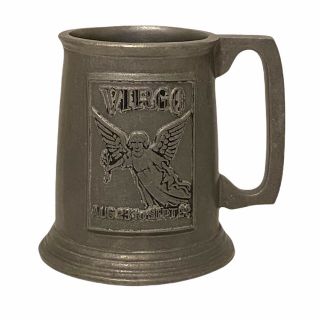 Vintage Wilton - Columbia Pewter Stein Cup Mug Virgo Zodiac Sign Dates Astrology