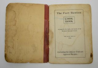 As - Is Fort Benton Montana Mt 1916 Ladies Aid Society Methodist Cook Book Wwi Vtg