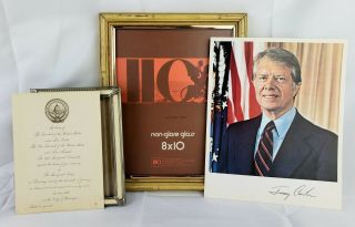 Vintage 1977 President Jimmy Carter Inaugural Party Invitation,  Portrait,  Frames