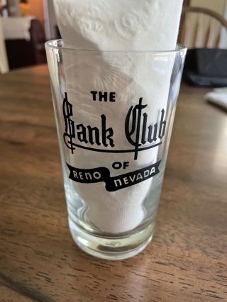 Vintage The Bank Club Of Reno Nevada Cocktail Glass