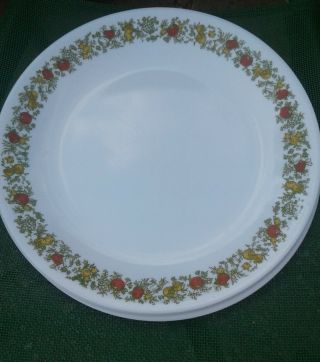 3 Spice Of Life Dinner Plates (corelle) By Corning 10 - 1/4 " Vintage Vgc