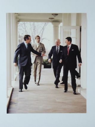 President Ronald Reagan George Bush Vintage 8x10 Photo White House