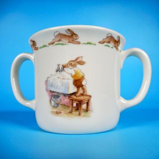 Royal Doulton Bunnykins Two Handle Childs Cup Fine Bone China Baby Vtg 1988