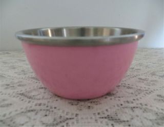 Vintage Zak Designs Pink W/ Stainless Steel 5 " Bowl - From Early 90 