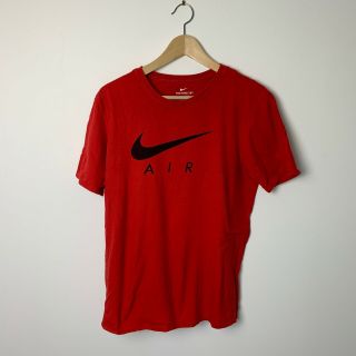 Vintage Nike Air Red Swoosh Big Logo Short Sleeve T Shirt Size Mens Medium