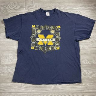 Vintage Michigan Wolverines Football T Shirt Xxl Tee Big Logo Ch87