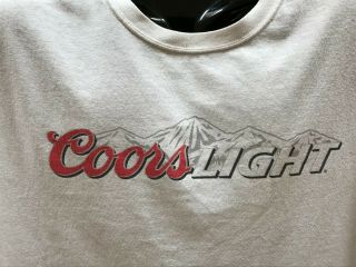 Vintage Coors Light Beer T Shirt Xl White Short Sleeve Logo Cotton