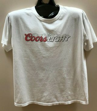 Vintage Coors Light Beer T Shirt XL White Short Sleeve Logo Cotton 2