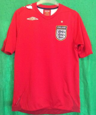 England Vintage Umbro Football Shirt Away 2006/08 Men’s Small