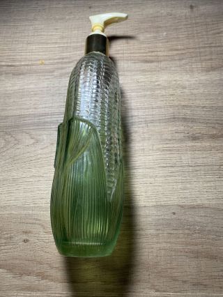 Vintage Avon Golden Harvest Corn On The Cob Glass Bottle Lotion Soap Dispenser