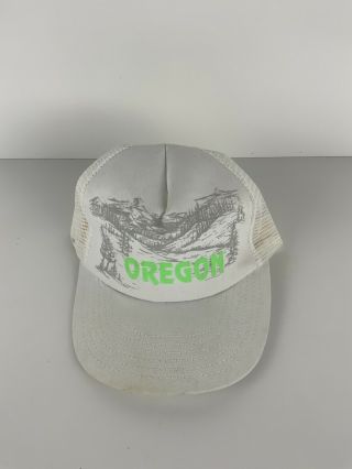 Vintage Oregon Trucker Hat Cap Snap Back Nature
