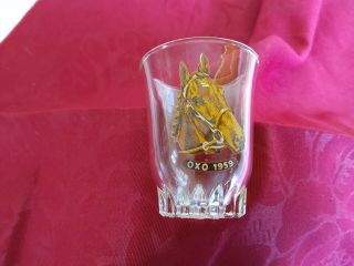 Vintage Shot Glass Racehorse Oxo 1959 Grand National Winner Immaculate
