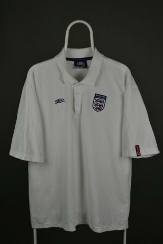 Vintage Retro Umbro England Football Polo Shirt - Uk Xxl 2000 S