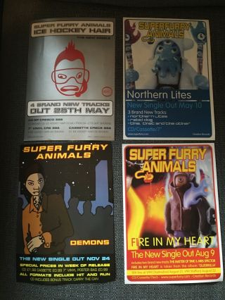 Furry Animals / S.  F.  A.  4x Small Vintage Flyers Double Sided