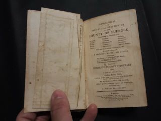 Late 1700s/early 1800s Suffolk County England Travel Book W/maps