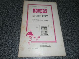 Doncaster Rovers V Stoke City 1954/5 April 20th Vintage Post
