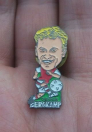 Arsenal Dennis Bergkamp Vintage Player Pin Badge Rare Vgc