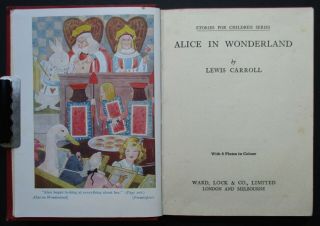 Rare Vintage C1949 Wartime Edition Alice In Wonderland Illustrated Colour Plates