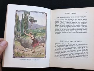 Vintage AESOP ' S FABLES Book Coloured Illustrations Frederick Colin Tilney FINE 3