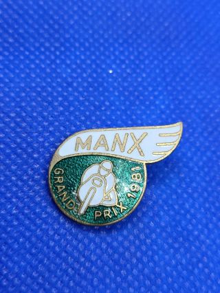 Vintage Isle Of Man 1981 Manx Grand Prix Tt Racing Motorcycle Bike Rare Badge