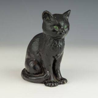 Vintage Sylvac Pottery - Cellulose Glazed Lucky Black Cat Figure -