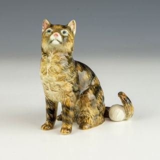 Vintage Goebel Porcelain - Miniature Striped Cat Figure - Lovely
