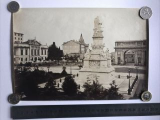 Albumen Photograph Print 1870 Genova Italy Christopher Columbus Statue Bartolini