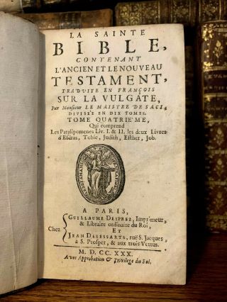 1730 The Holy Bible - Books Of Chronicles,  Esdras,  Job,  Esther