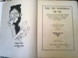 The Tin Woodman of Oz Book (1918) By L.  Frank Baum First Edition HB 3