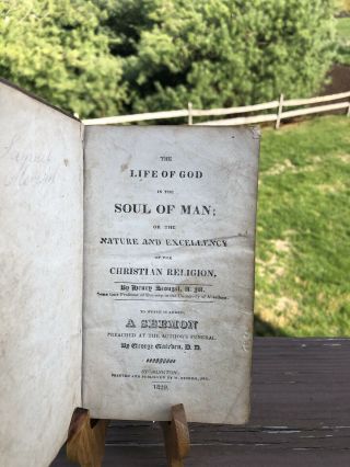 The Life Of God In The Soul Of Man - Stonington Ct 1829 Leather Christianity