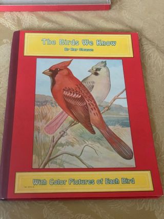 Vintage 1928 The Birds We Know Book With Color Pictures Ray Gleason Box