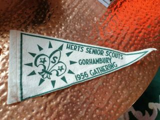 Vintage Scout Pennant/flag - - 1956 Herts Senior Scouts Gorhambury 1956 Gathering