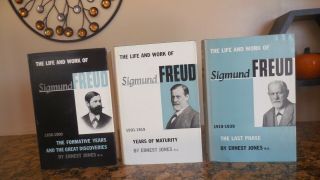 The Life and Work of Sigmund Freud by Ernest Jones,  3 - Vol w/Box,  1961,  1st Ed 2