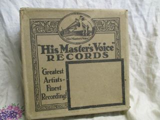 Mixed Selection Of Vintage 78 Records In A Orginal His Master Voice Box