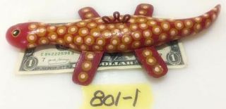 " Spotted Salamander " - Ice Fishing Spearing Decoy - Folk Art.  By Ron Fisher 2006