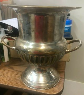 Vintage Silver Plate Champagne Cooler Wine Chiller Ice Bucket Large Trophy Vase
