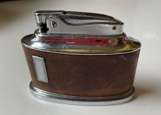 Vintage Ronson Senator Leather Wrapped Table Lighter Tobacciana Cigar