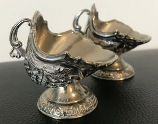 Vintage Silver Plated Sugar Scuttles.  Floral Embossed.  Made In England