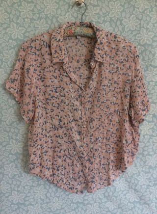Patrons Of Peace Blouse/top Size Medium Made In India/floral/vintage Style